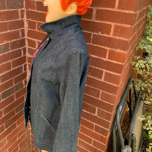 IoS Embroidered "Sassy"  Blue Jean Jacket Small NWT - Picture 2 of 7